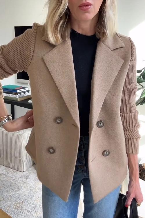 OLIVIA | ELEGANT JACKET WITH KNITTED SLEEVES