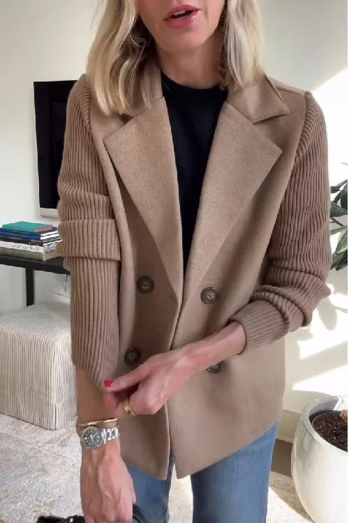 OLIVIA | ELEGANT JACKET WITH KNITTED SLEEVES