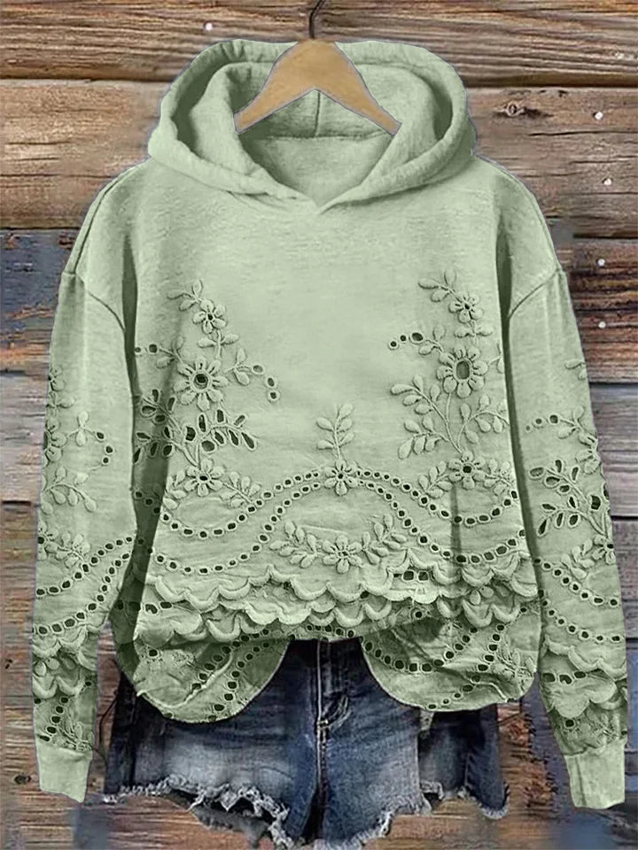LILY | HOODIE WITH FLORAL EMBROIDERY
