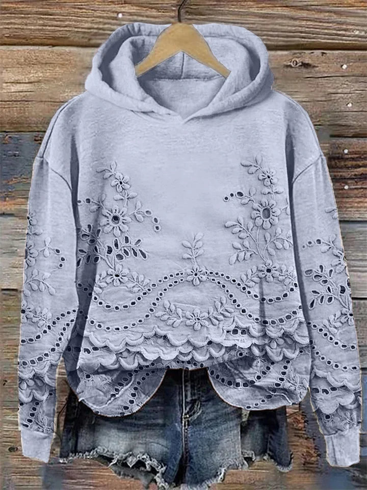 LILY | HOODIE WITH FLORAL EMBROIDERY