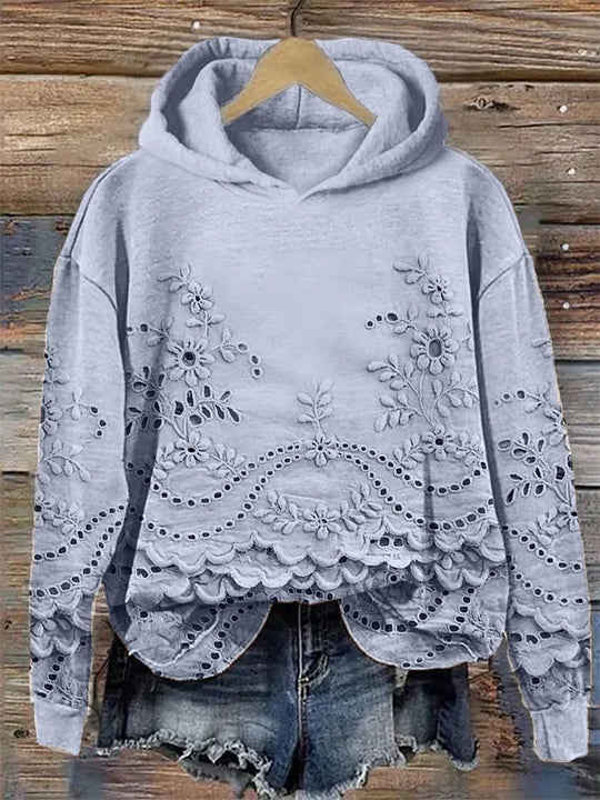 LILY | HOODIE WITH FLORAL EMBROIDERY