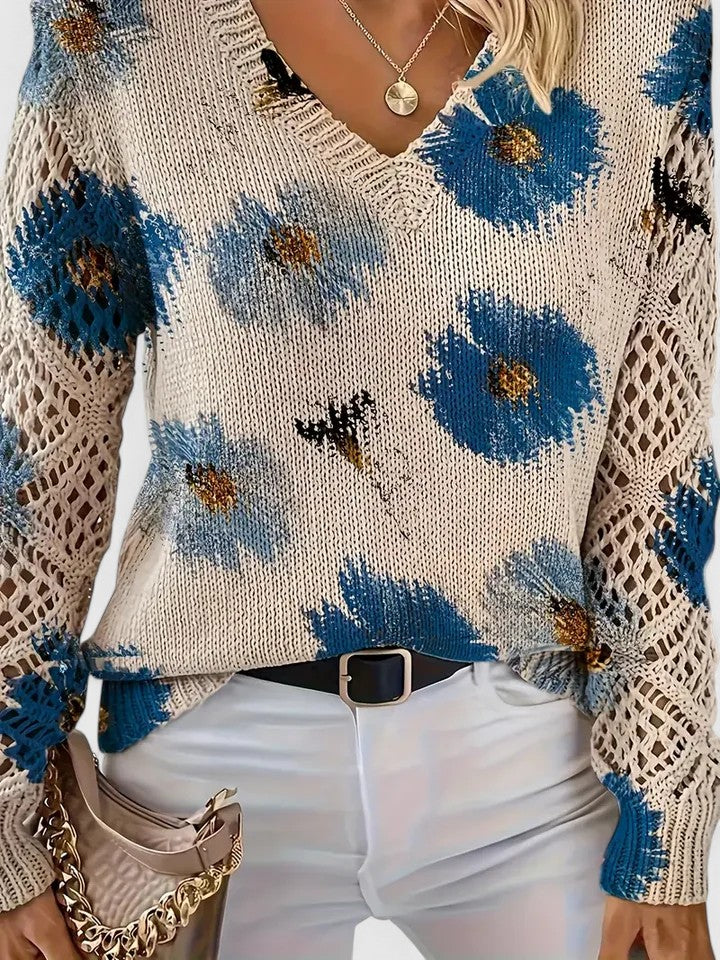 SOPHIA | ELEGANT SWEATER WITH FLORAL PATTERN