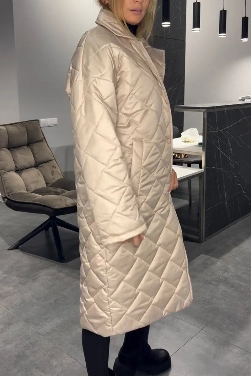 AMBER | REVERSIBLE QUILTED COAT WITH LEOPARD LINING