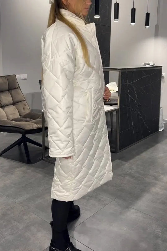 AMBER | REVERSIBLE QUILTED COAT WITH LEOPARD LINING